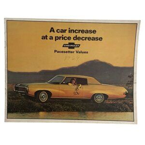 1969 Chevrolet Pacesetter Values Brochure Camaro Impala Malibu Caprice Chevelle